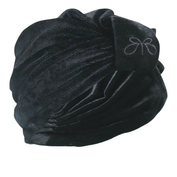 Black Velvet Turban Hat - Picture 1 of 2